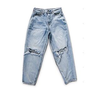 American Eagle Outfitters Sky Blue Distressed High Rise Jeans